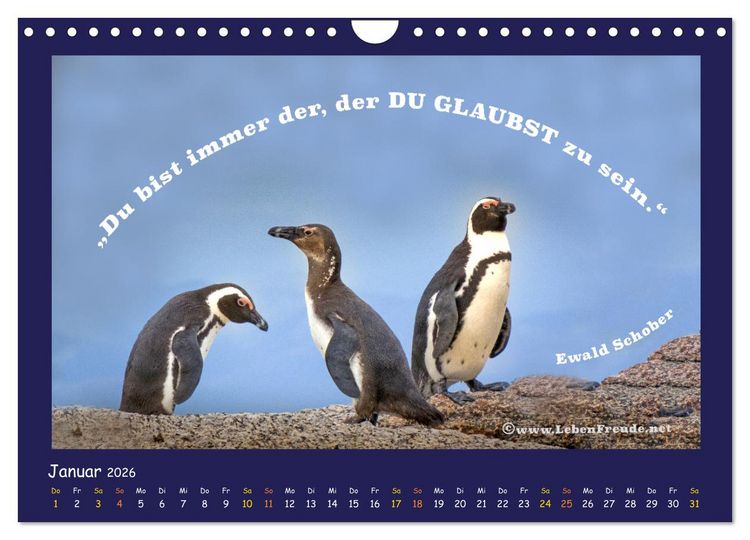 Produktbild: Bewusst leben und gl&uuml;cklich sein (Wandkalender 2026 DIN A4 quer), CALVENDO Monatskalender