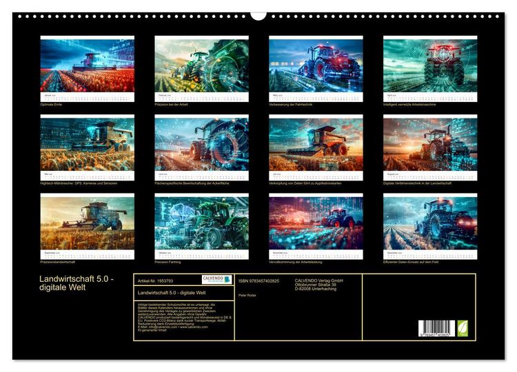 Produktbild: Landwirtschaft 5.0 - digitale Welt (Wandkalender 2026 DIN A2 quer), CALVENDO Monatskalender