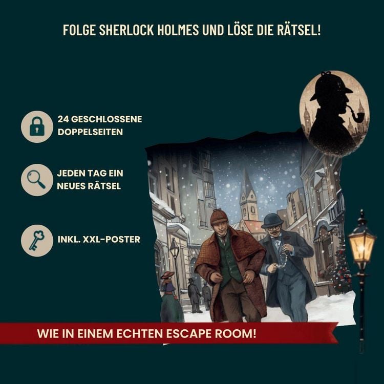 Produktbild: 24 DAYS ESCAPE &ndash; Der Escape Room Adventskalender: Sherlock Holmes und die Jagd nach Sir Wintersby