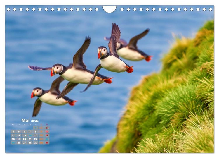 Produktbild: Tieftaucher Papageitaucher (Wandkalender 2026 DIN A4 quer), CALVENDO Monatskalender