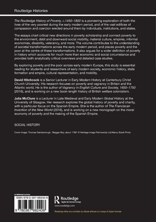 Produktbild: The Routledge History of Poverty, c.1450-1800