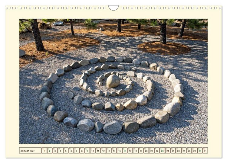 Produktbild: Gestaltete Stille - Wo die Natur zur Skulptur wird (Wandkalender 2027 DIN A3 quer), CALVENDO Monatskalender