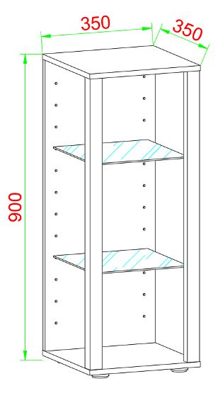 Produktbild: olz Glas Stand Vitrine Sammelvitrine Glasol LW