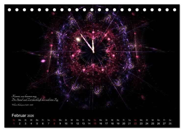 Produktbild: Zeit 2026 - Grafiken und Zitate (Tischkalender 2026 DIN A5 quer), CALVENDO Monatskalender