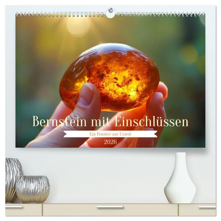 Produktbild: Bernstein mit Einschl&uuml;ssen (hochwertiger Premium Wandkalender 2026 DIN A2 quer), Kunstdruck in Hochglanz