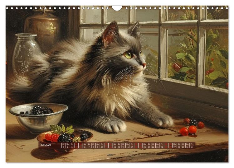 Produktbild: Nostalgische Samtpfoten (Wandkalender 2026 DIN A3 quer), CALVENDO Monatskalender