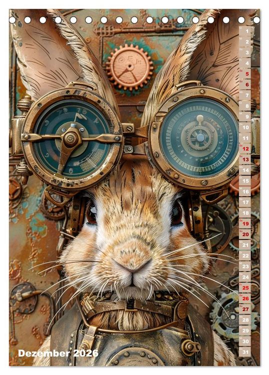 Produktbild: Steampunk Fauna (Tischkalender 2026 DIN A5 hoch), CALVENDO Monatskalender