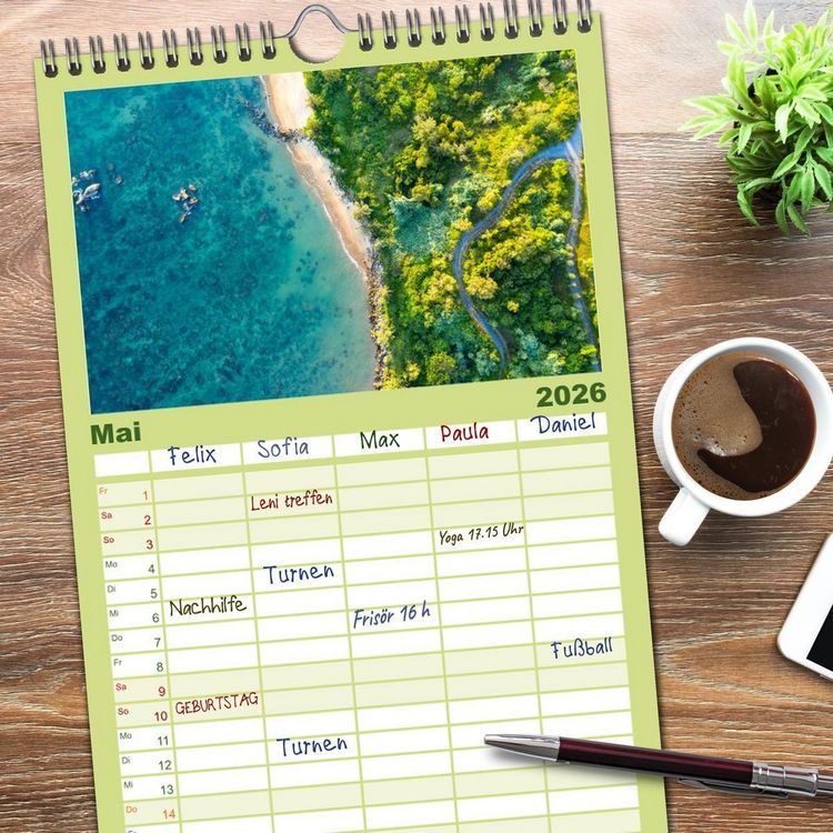 Produktbild: Familienplaner 2026 - Vietnam - Das Land der Morgenr&ouml;te. mit 5 Spalten (Wandkalender, 21 x 45 cm) CALVENDO