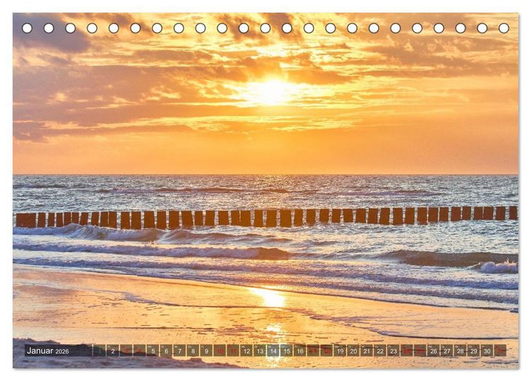 Produktbild: Sonnenunterg&auml;nge an Ostseek&uuml;ste und Bodden (Tischkalender 2026 DIN A5 quer), CALVENDO Monatskalender