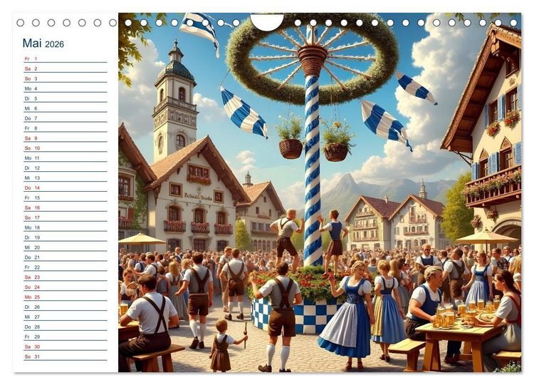 Produktbild: Boarisch durchs Jahr - Feste Br&auml;uche und Lebenslust (Wandkalender 2026 DIN A4 quer), CALVENDO Monatskalender