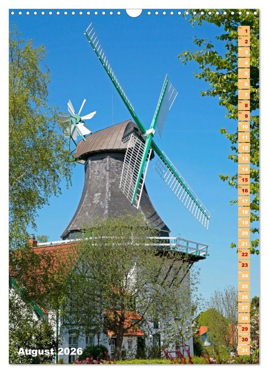 Produktbild: Deutschlands historische Windm&uuml;hlen (Wandkalender 2026 DIN A3 hoch), CALVENDO Monatskalender