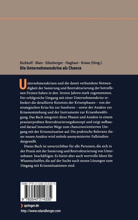 Produktbild: Die Unternehmenskrise als Chance