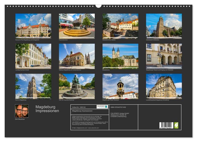 Produktbild: Magdeburg Impressionen (Wandkalender 2026 DIN A2 quer), CALVENDO Monatskalender