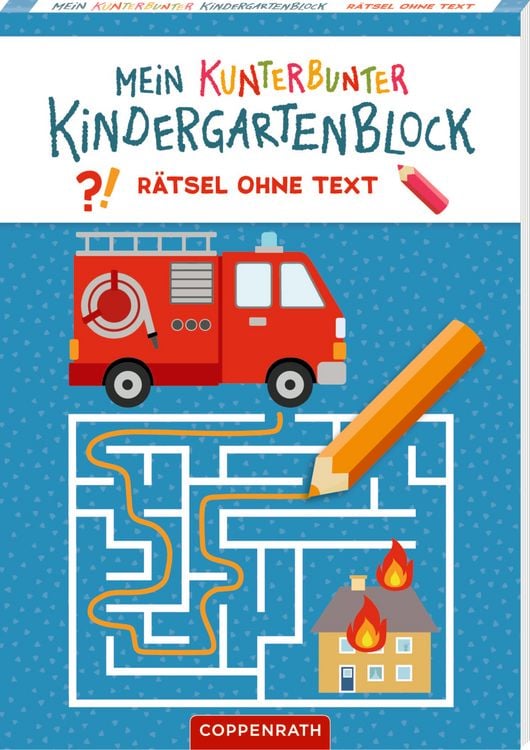 Produktbild: Mein k. Kindergartenblock: R&auml;tsel o.Text - Feuerw. & Polizei
