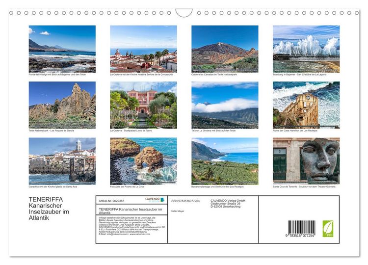 Produktbild: TENERIFFA Kanarischer Inselzauber im Atlantik (Wandkalender 2026 DIN A3 quer), CALVENDO Monatskalender
