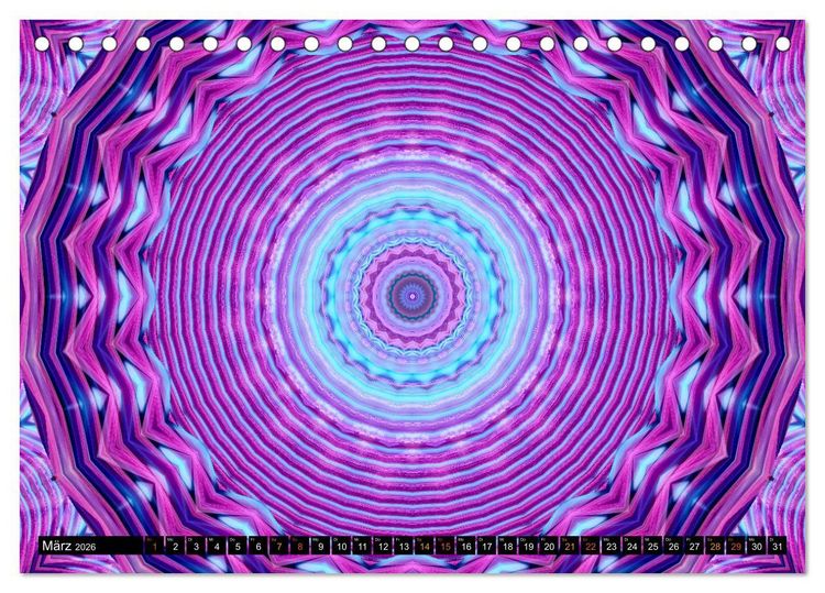 Produktbild: Energie - Mandalas, Spiritualit&auml;t durch die Farbe Lila (Tischkalender 2026 DIN A5 quer), CALVENDO Monatskalender