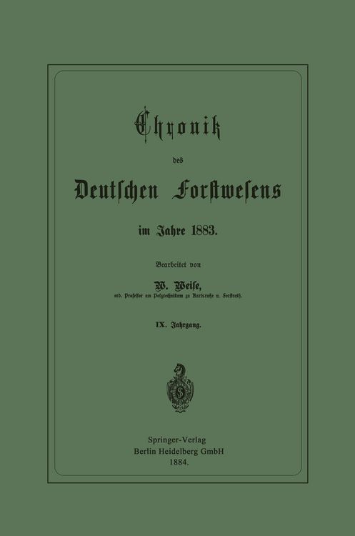 Produktbild: Chronik des Deutschen Forstwesens im Jahre 1883