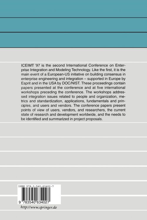 Produktbild: Enterprise Engineering and Integration: Building International Consensus