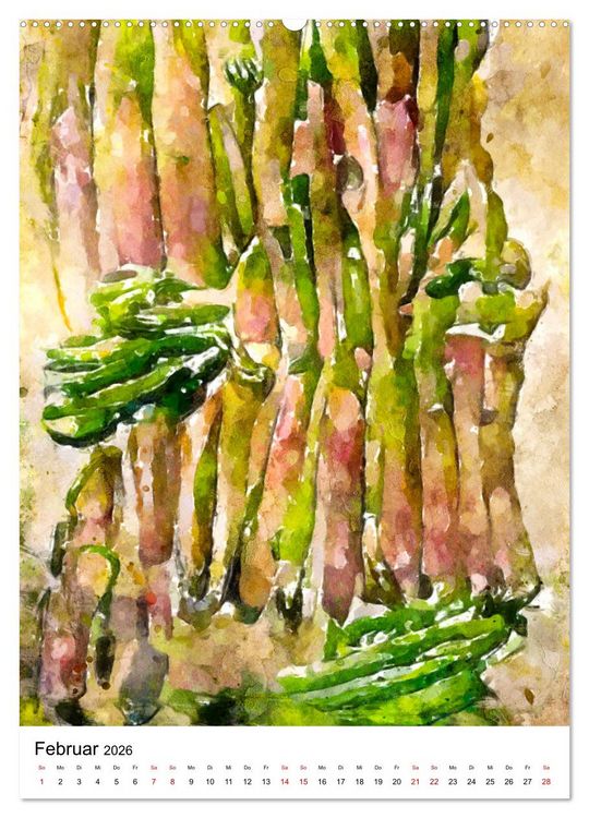 Produktbild: Bitte Vegetarisch! - Beliebtes Obst und Gem&uuml;se in Aquarell (Wandkalender 2026 DIN A2 hoch), CALVENDO Monatskalender