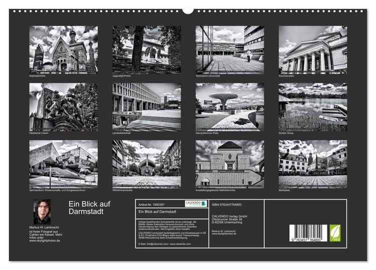 Produktbild: Ein Blick auf Darmstadt (hochwertiger Premium Wandkalender 2026 DIN A2 quer), Kunstdruck in Hochglanz