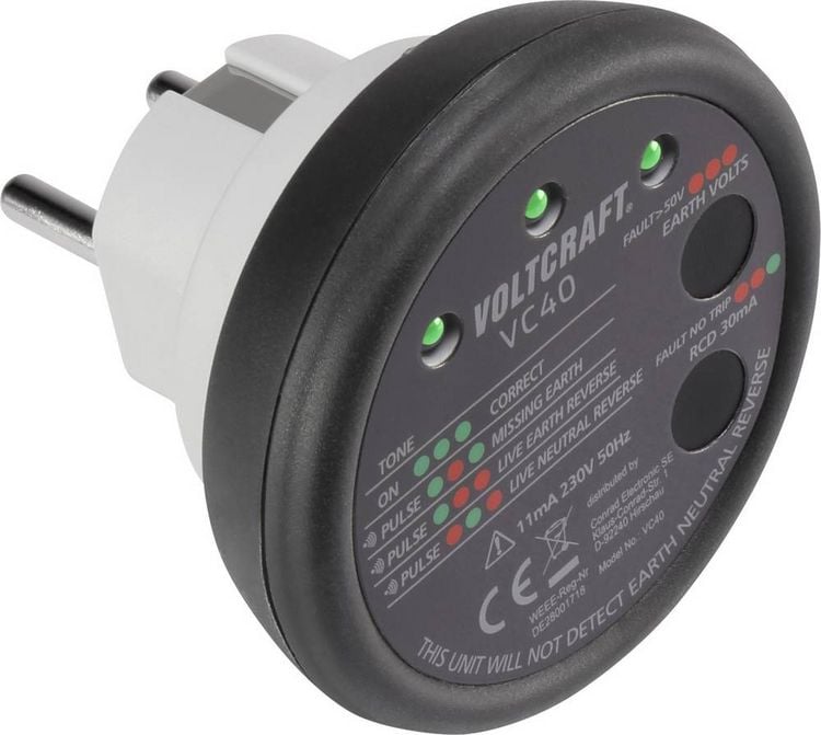 Produktbild: VOLTCRAFT VC40 Steckdosentester CAT II 300V