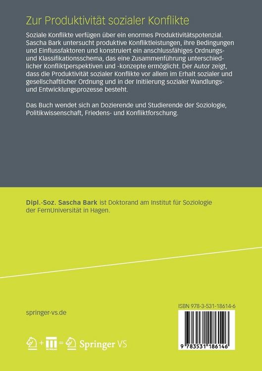 Produktbild: Zur Produktivit&auml;t sozialer Konflikte