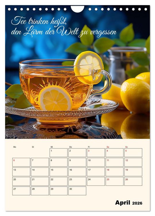 Produktbild: Du, mein geliebter Tee (Wandkalender 2026 DIN A4 hoch), CALVENDO Monatskalender