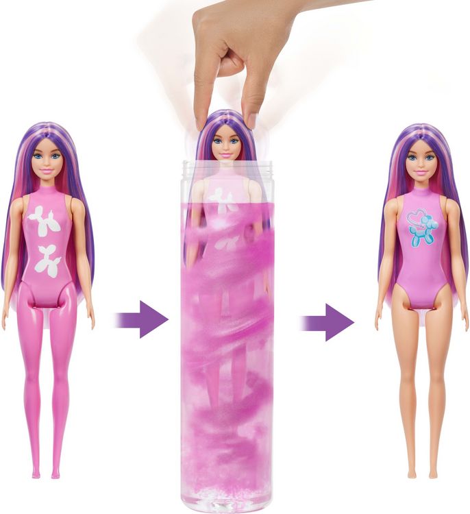 Produktbild: Barbie Color Reveal Ballontier-Reihe Puppe und Accessoires mit 6 &Uuml;berraschungen (Stile k&ouml;nnen abweichen)