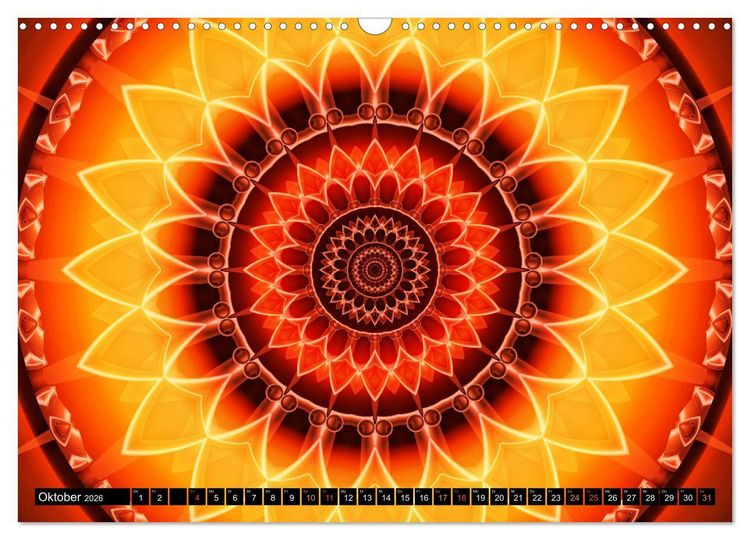 Produktbild: Energie - Mandalas in orange (Wandkalender 2026 DIN A3 quer), CALVENDO Monatskalender