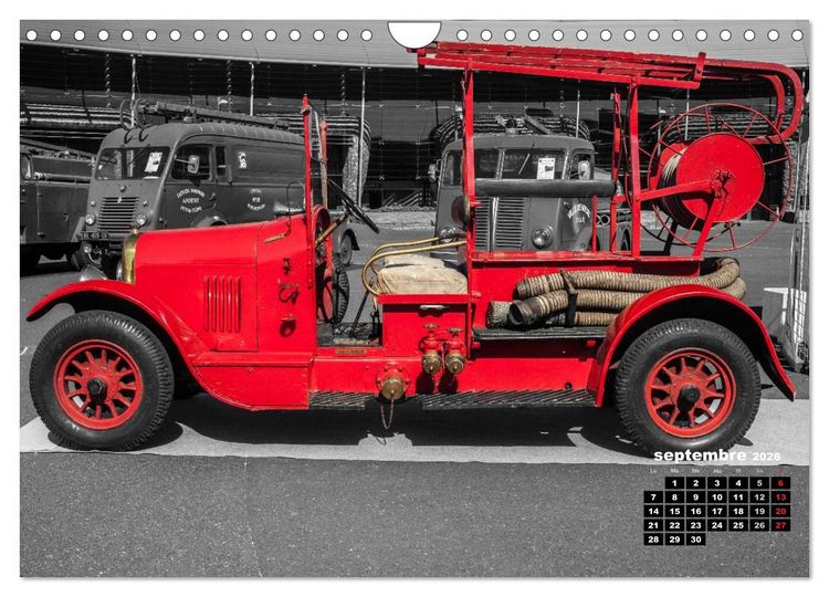 Produktbild: V&Eacute;HICULES de POMPIERS VINTAGE (Calendrier mural 2026 DIN A4 vertical), CALVENDO calendrier mensuel