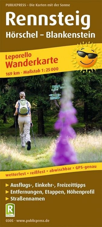Produktbild: Wanderkarte Rennsteig