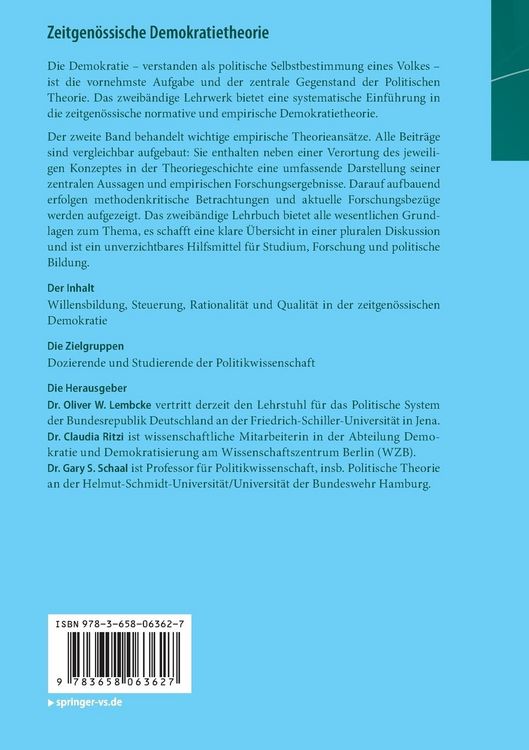 Produktbild: Zeitgen&ouml;ssische Demokratietheorie