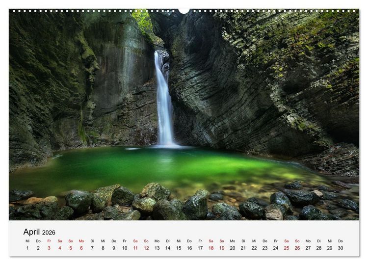Produktbild: Naturschauspiel Wasserfall: Europas flie&szlig;ende Kunstwerke (Wandkalender 2026 DIN A2 quer), CALVENDO Monatskalender