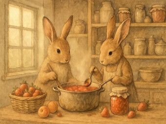 Produktbild: CALVENDO Puzzle Hasenzauber in der Marmeladenk&uuml;che | 1000 Teile Lege-Gr&ouml;&szlig;e 64x48cm Foto-Puzzle f&uuml;r gl&uuml;ckliche Stunden