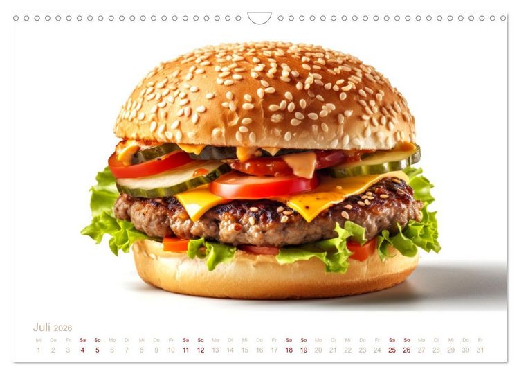 Produktbild: FAST FOOD (Wandkalender 2026 DIN A3 quer), CALVENDO Monatskalender