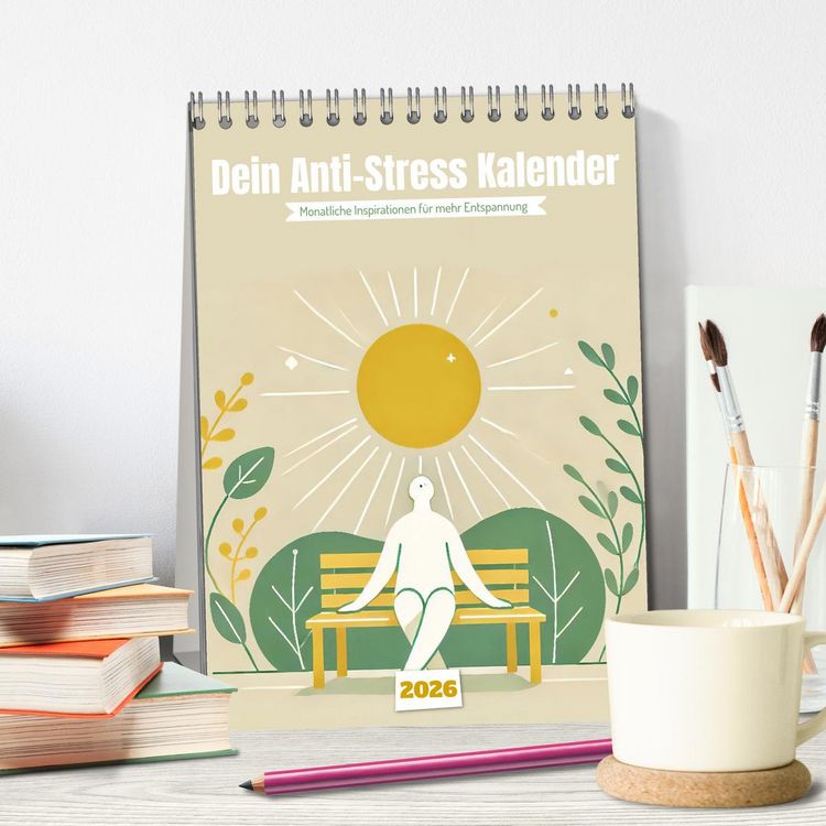 Produktbild: Dein Anti-Stress Kalender - Monatliche Inspirationen f&uuml;r mehr Entspannung (Tischkalender 2026 DIN A5 hoch), CALVENDO Monatskalender