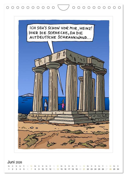 Produktbild: Betongold lacht - Cartoons (Wandkalender 2026 DIN A4 hoch), CALVENDO Monatskalender