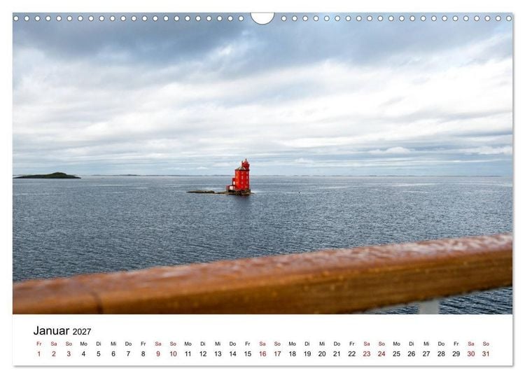 Produktbild: Hurtigruten - Bezaubernde Sch&ouml;nheit der norwegischen K&uuml;ste (Wandkalender 2027 DIN A3 quer), CALVENDO Monatskalender