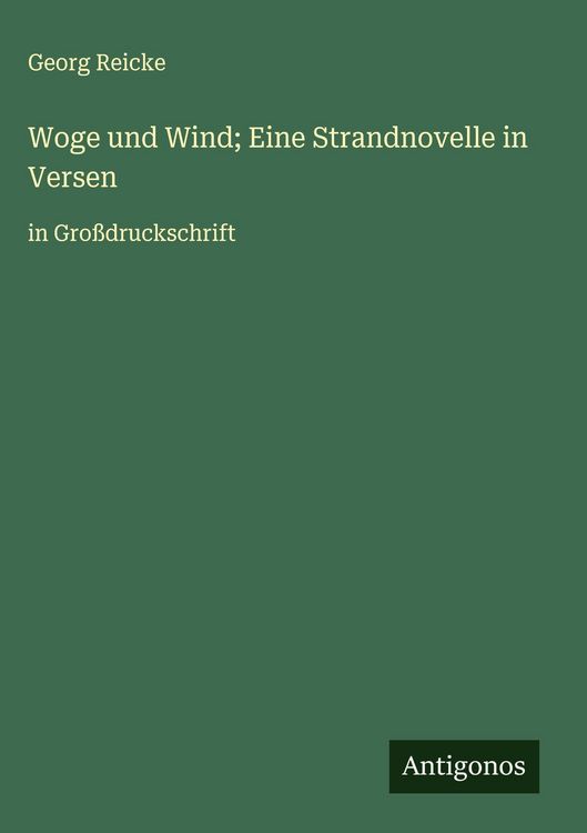 Produktbild: Woge und Wind; Eine Strandnovelle in Versen