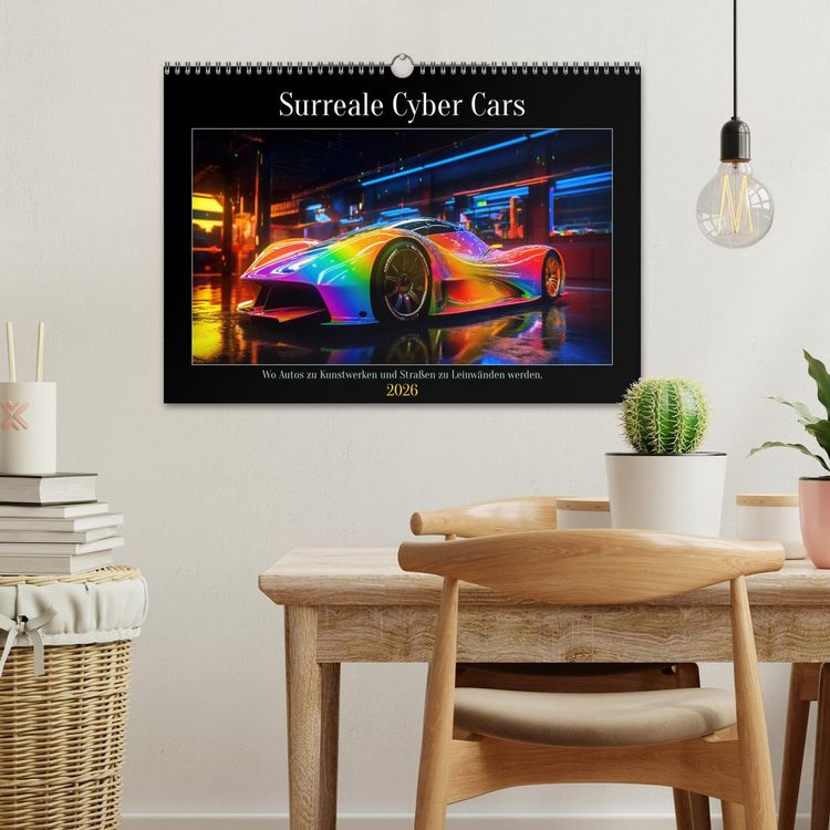 Produktbild: Surreale Cyber Cars (Wandkalender 2026 DIN A3 quer), CALVENDO Monatskalender