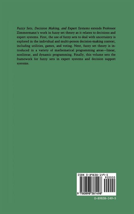 Produktbild: Fuzzy Sets, Decision Making, and Expert Systems