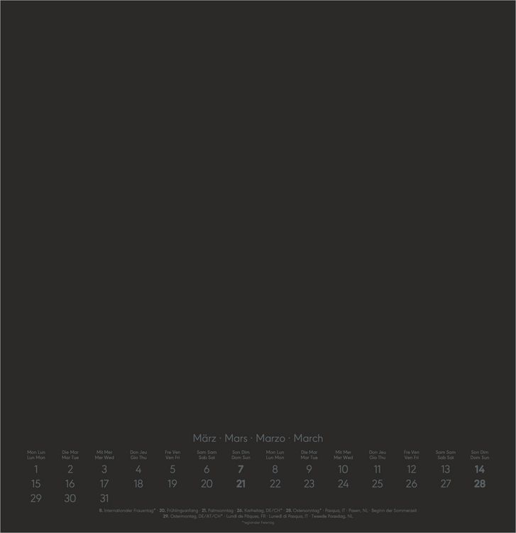 Produktbild: Kreativkalender XL schwarz 2027