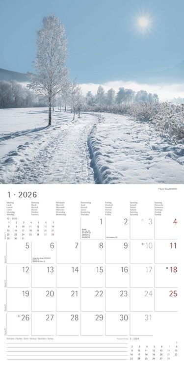 Produktbild: Wege 2026 - Broschürenkalender 30x30 cm (30x60 geöffnet) - Kalender mit Platz für Notizen - Paths - Bildkalender - Wandplaner - Naturkalender