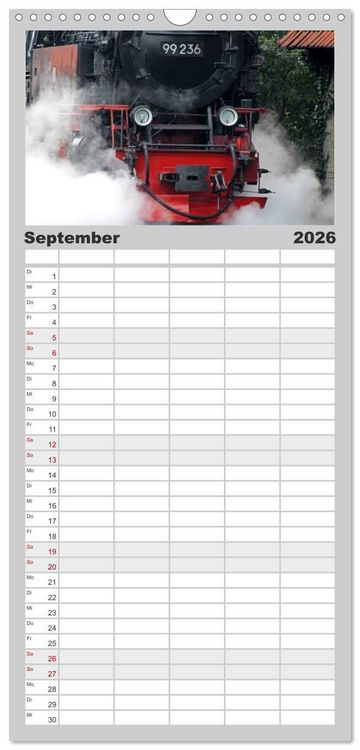 Produktbild: Familienplaner 2026 - Die Brockenbahn mit 5 Spalten (Wandkalender, 21 x 45 cm) CALVENDO
