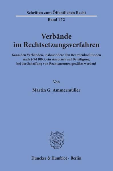Produktbild: Verb&auml;nde im Rechtsetzungsverfahren.