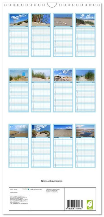 Produktbild: Familienplaner 2026 - Nordseetr&auml;umereien mit 5 Spalten (Wandkalender, 21 x 45 cm) CALVENDO