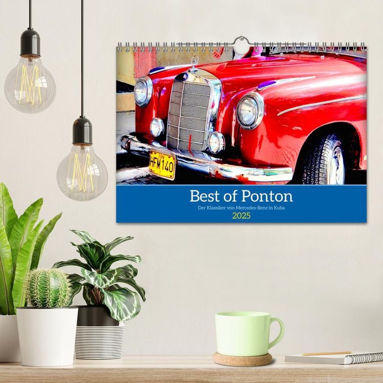 Produktbild: Best of Ponton - Der Klassiker von Mercedes-Benz in Kuba (Wandkalender 2025 DIN A4 quer), CALVENDO Monatskalender