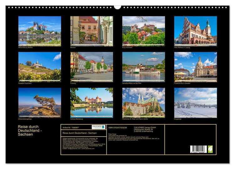 Produktbild: Reise durch Deutschland - Sachsen (Wandkalender 2026 DIN A2 quer), CALVENDO Monatskalender