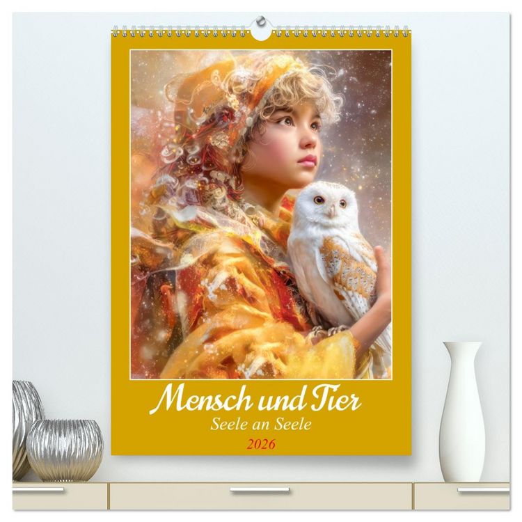 Produktbild: Mensch und Tier - Seele an Seele (hochwertiger Premium Wandkalender 2026 DIN A2 hoch), Kunstdruck in Hochglanz