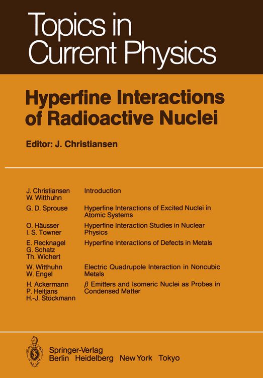 Produktbild: Hyperfine Interactions of Radioactive Nuclei